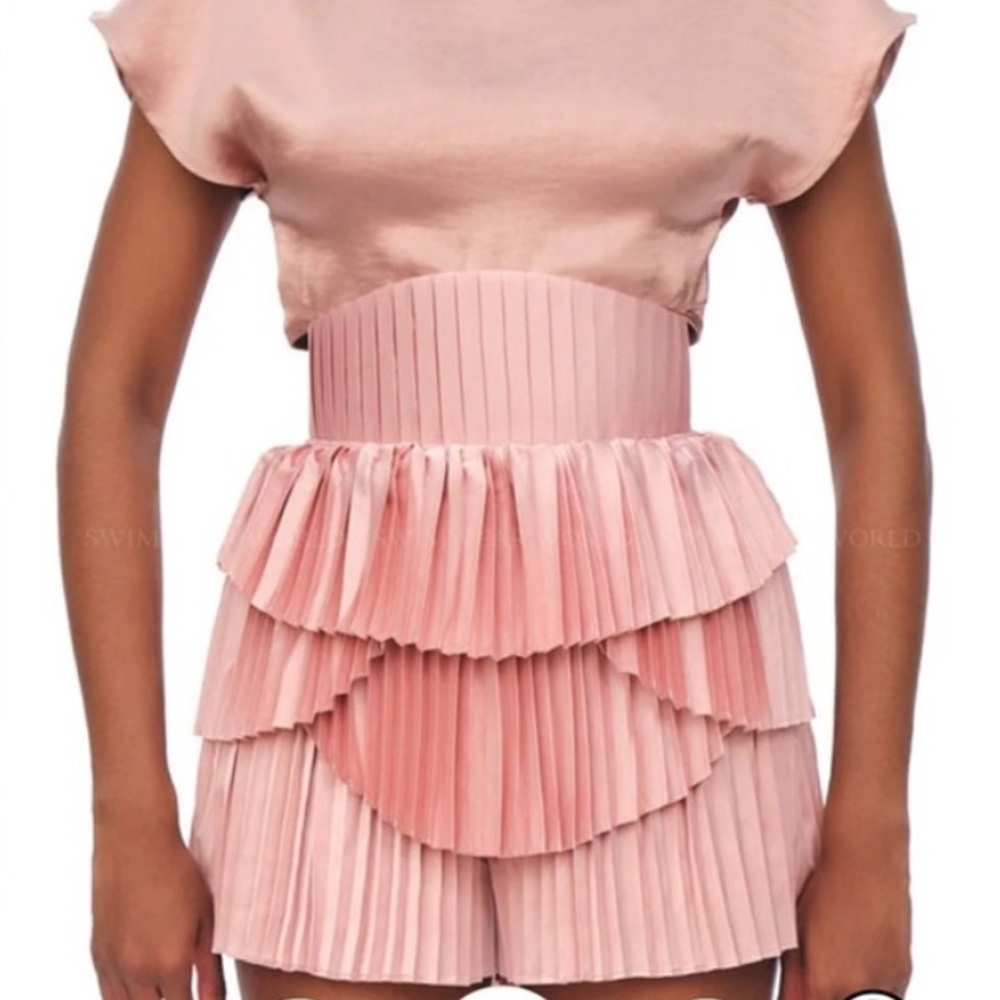Andrea Iyamah HIBI Shorts Pearl Pink Pleated Skort